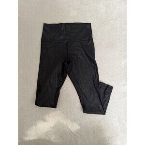 Lululemon Align High-Rise Pant 25" Leggings Shine Radiate Foil Print Black 8